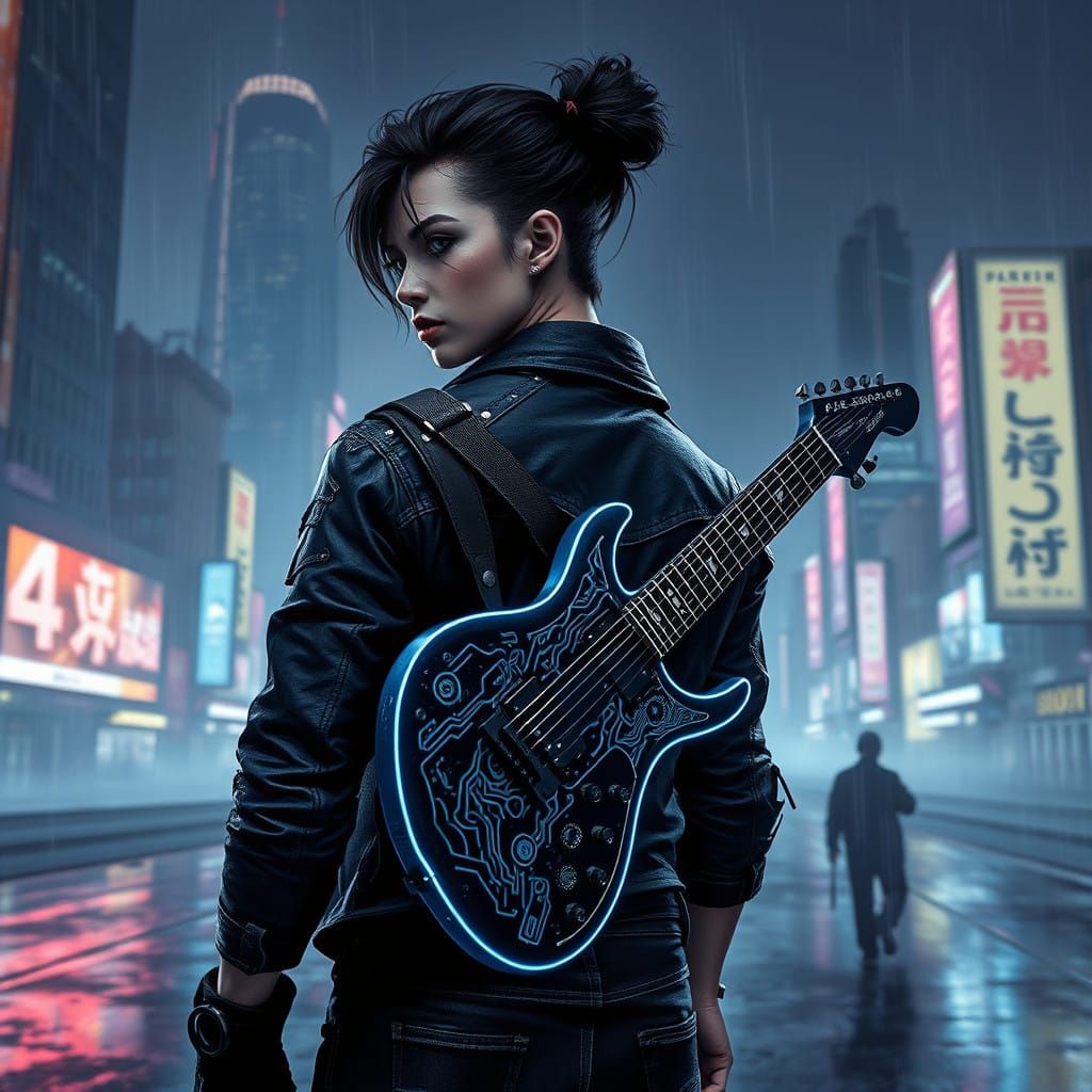 Cyberpunk Rocker Defies the Dystopian City
