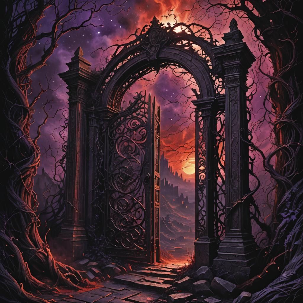 Hellish Gate to the Infinite Void, Inspired by Doré