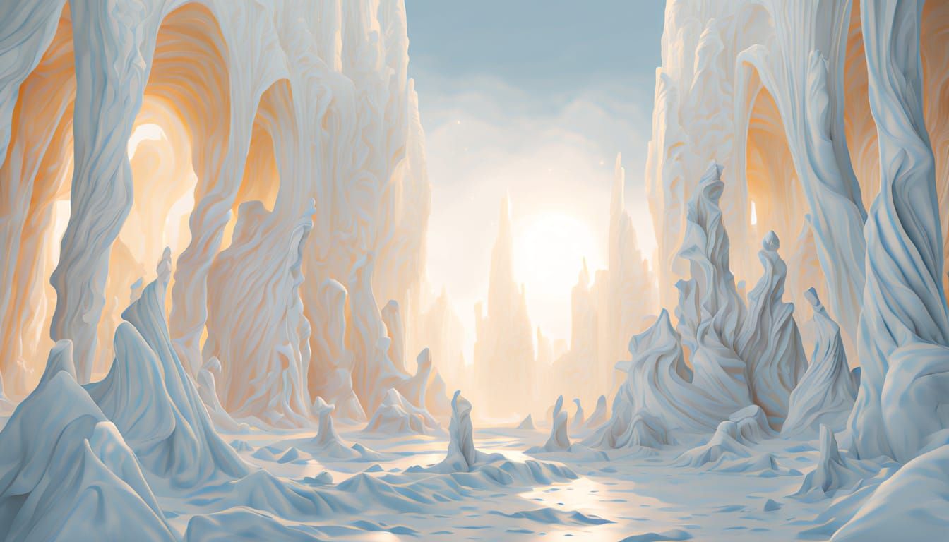 White Figures in White World: Digital Matte Painting