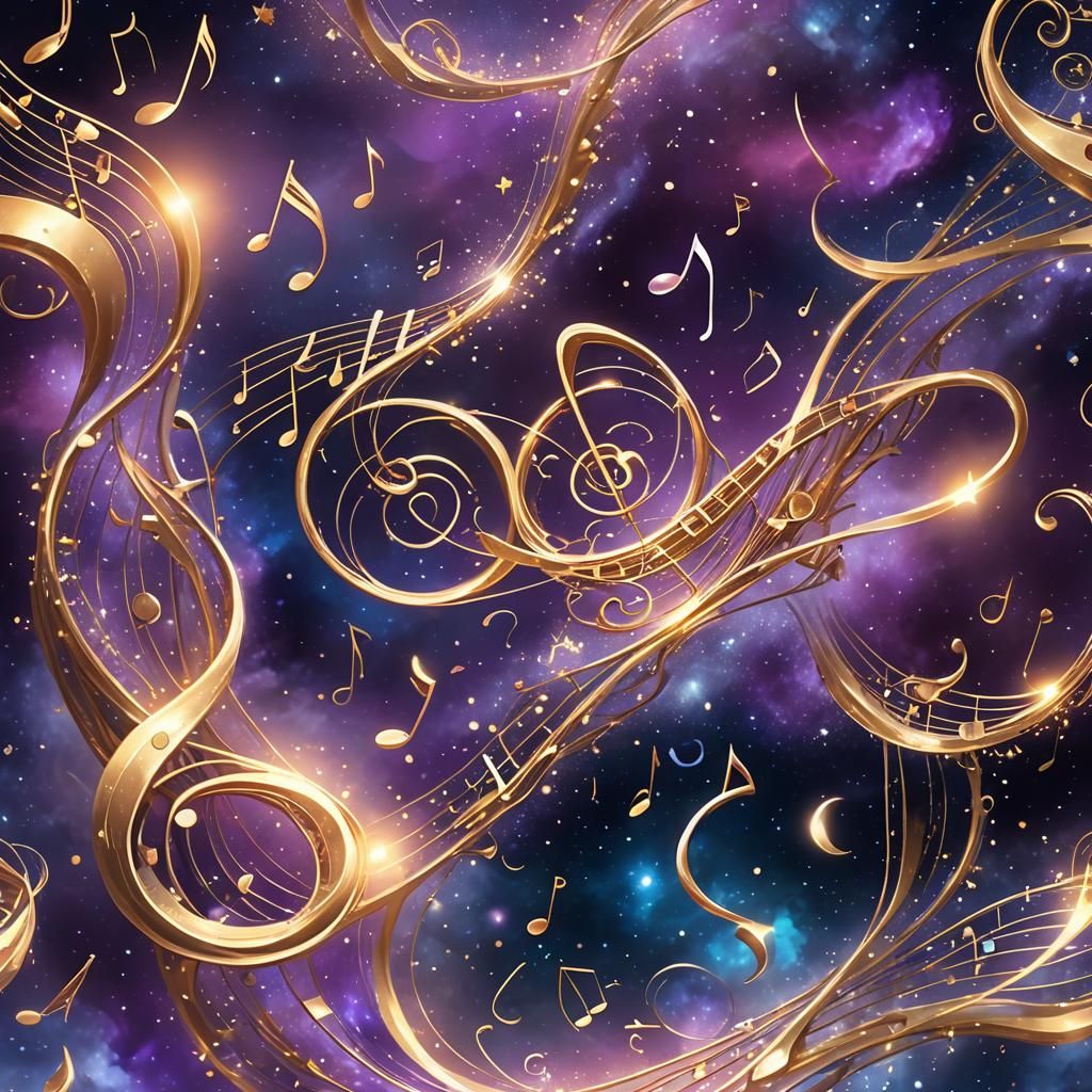 Vibrant Cosmic Symphony in Digital Art Style