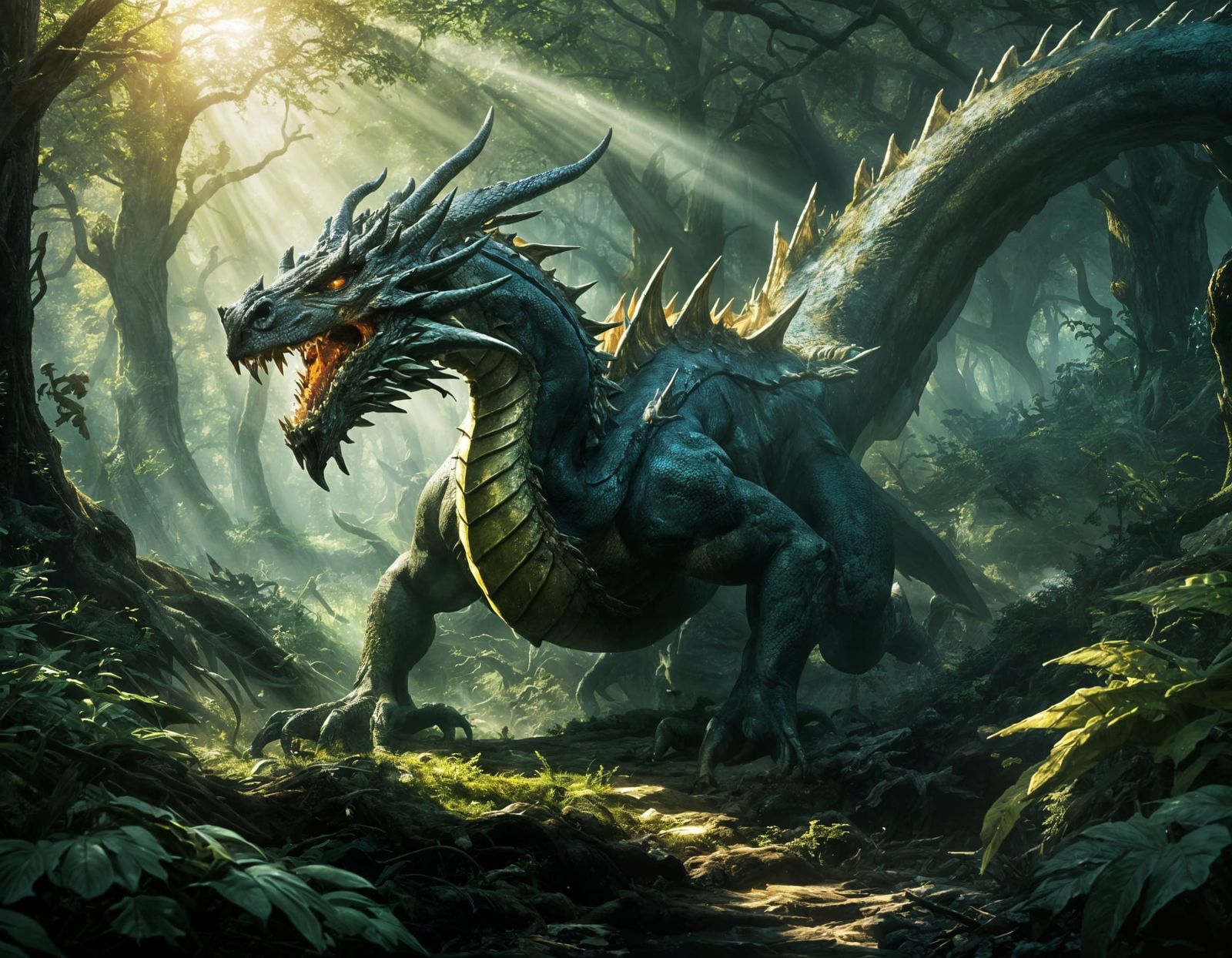 Epic Snakedragon Battle in Feywild Forest