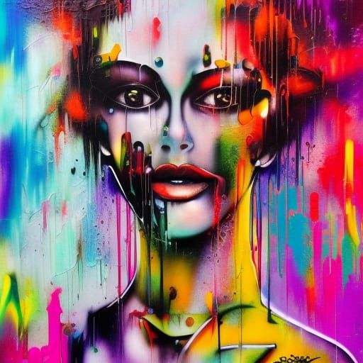 Colorful Graffiti Art with Melting Effect