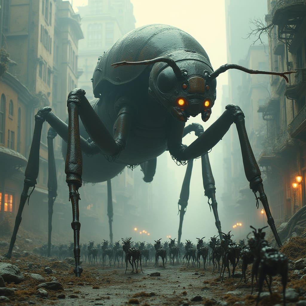 Gargantuan Ant Conquers Futuristic Ruins