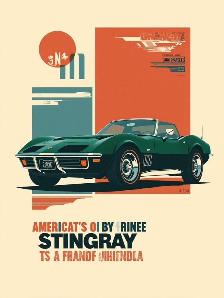 Vintage 1969 Corvette Stingray Poster Ad