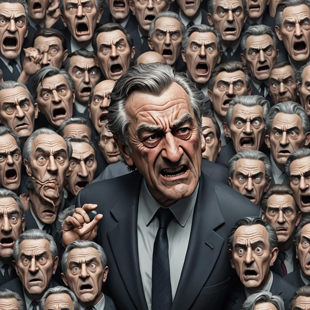 Robert De Niro as a Scared Political Cartoon