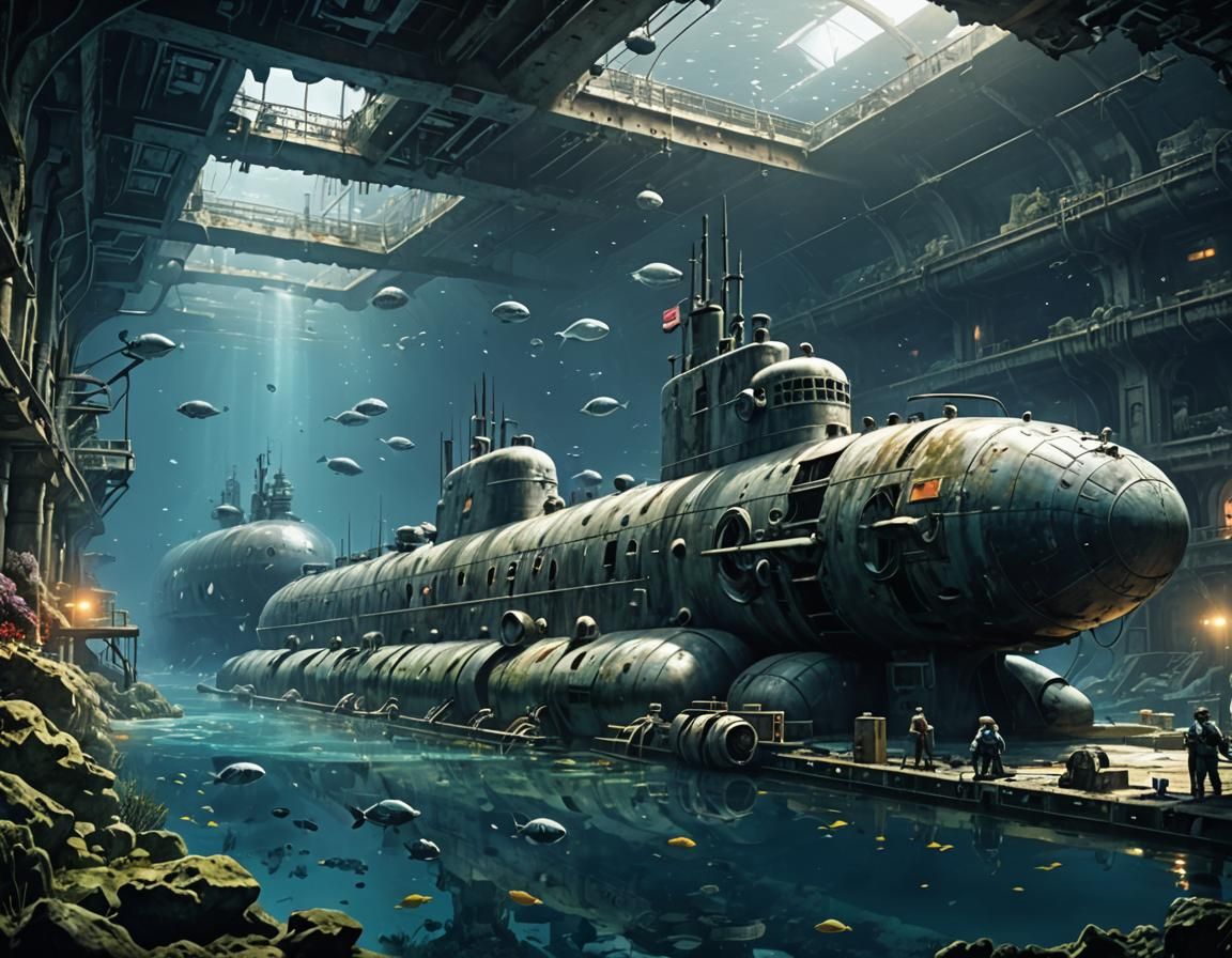 Underwater City Visited by Submarines