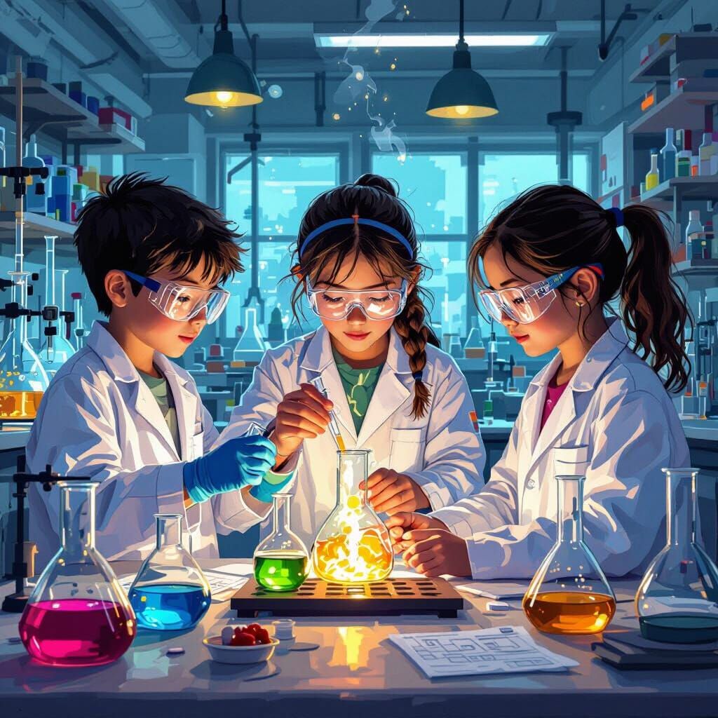 Chemistry Practical with School Children in Detailed Digital...