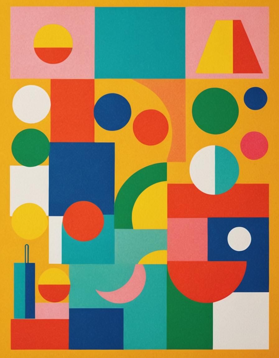 Risograph Poster of Everyday Objects in Pop Art Style