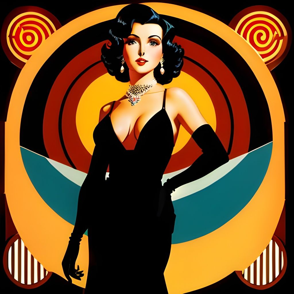 Art Deco Singer in Shadow