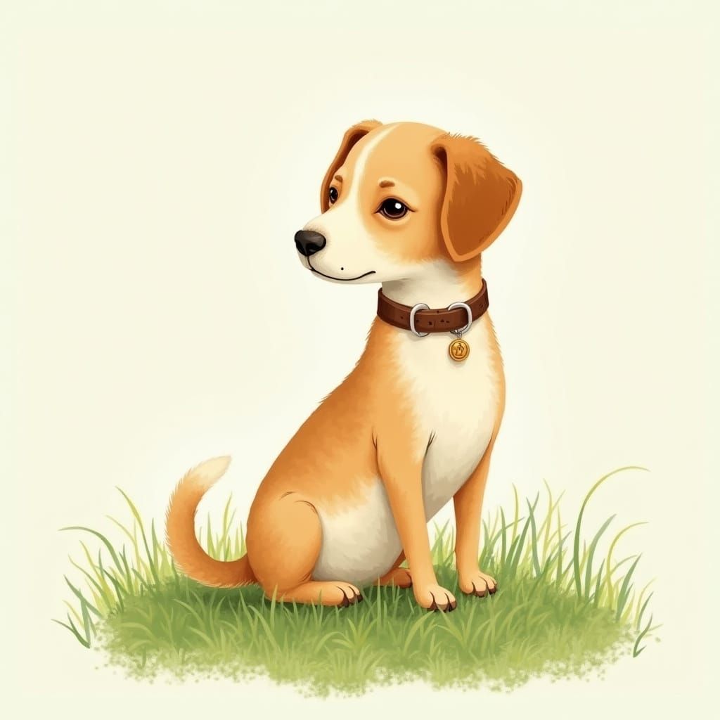 Adorable Dog Portrait in Whimsical Style