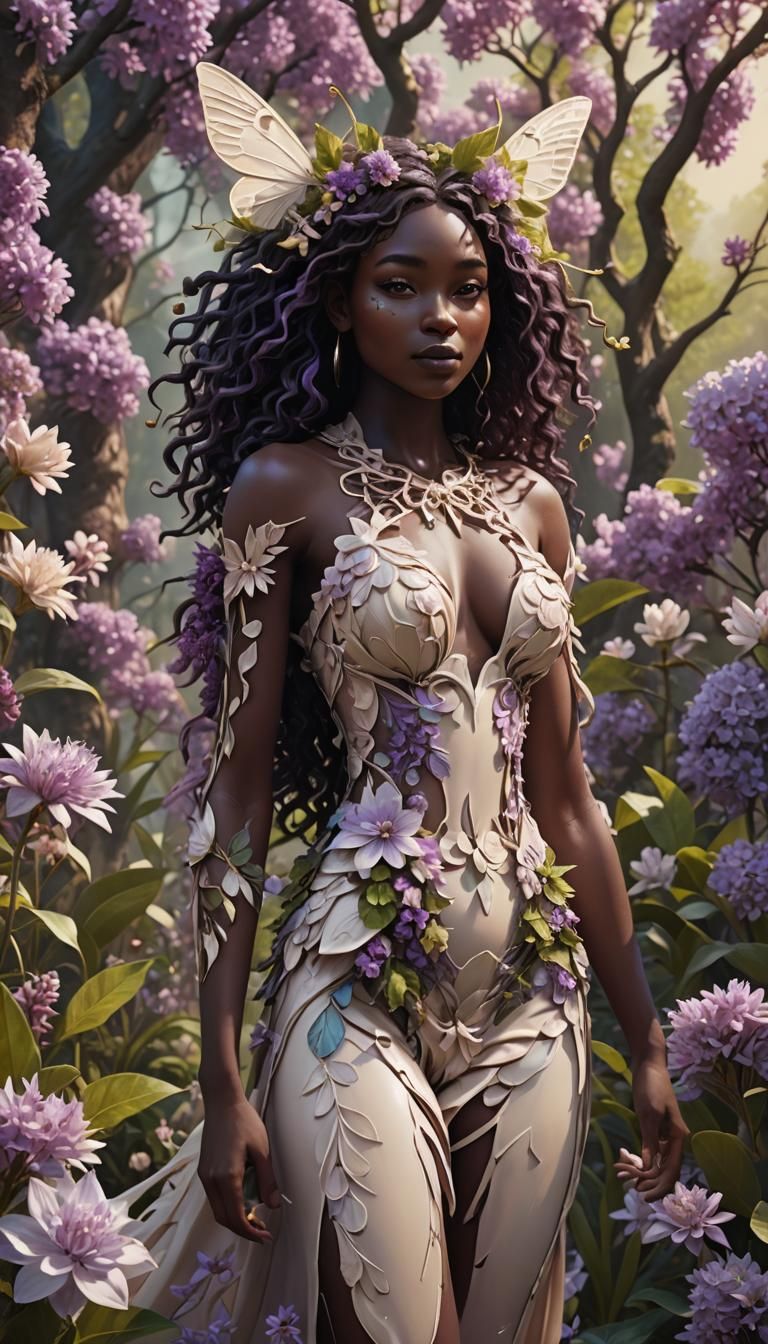 Magical Spring Flower Nymph in Detailed Matte Painting