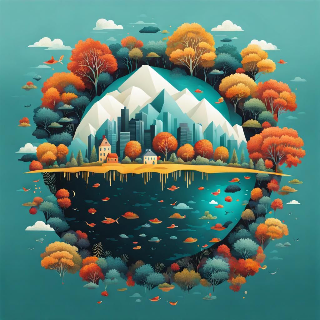 Unconventional Artwork Exploring Upside Down Perspectives