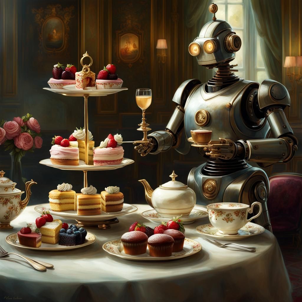 Sophisticated Robot Butler Serves Afternoon Tea