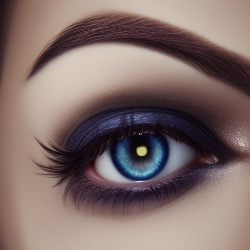 Hyperrealistic Portrait of a Woman with Dramatic Makeup