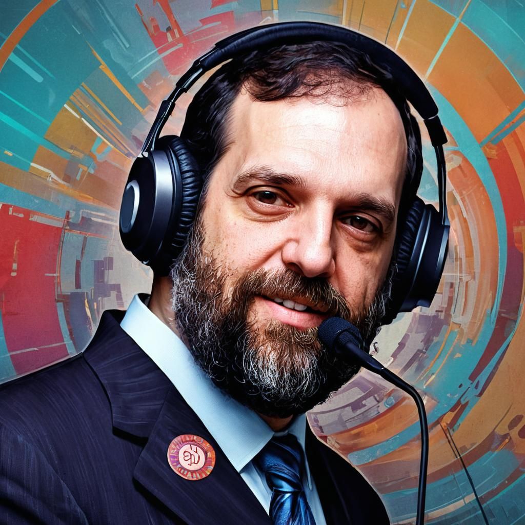 Radio Broadcaster Portrait in Hyperrealistic Style