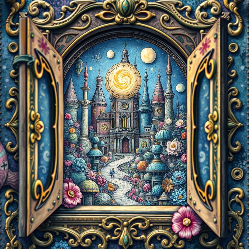 Whimsical Magic Realm Beyond Tiny Window
