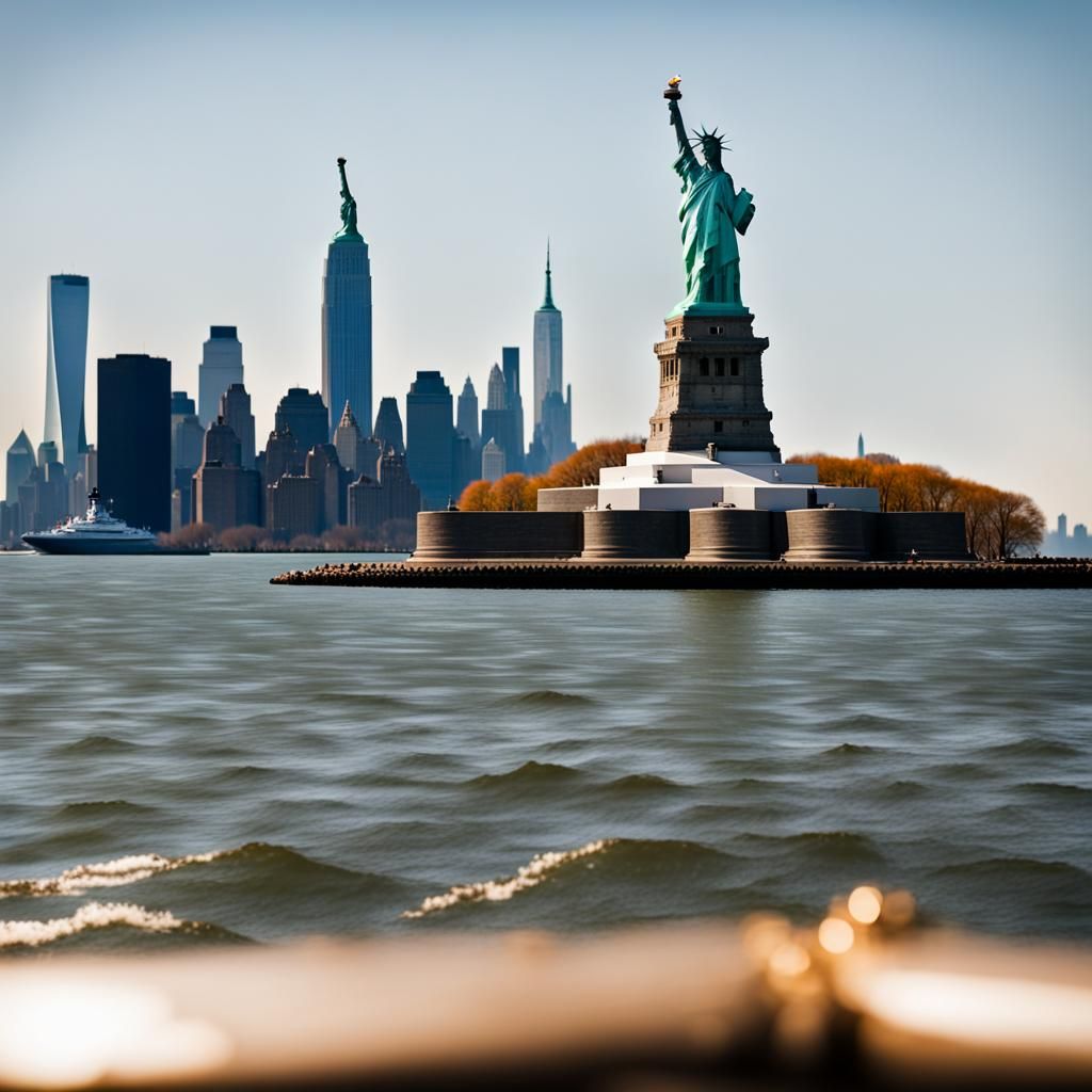 Statue of Liberty from Ship Deck: Professional Photography