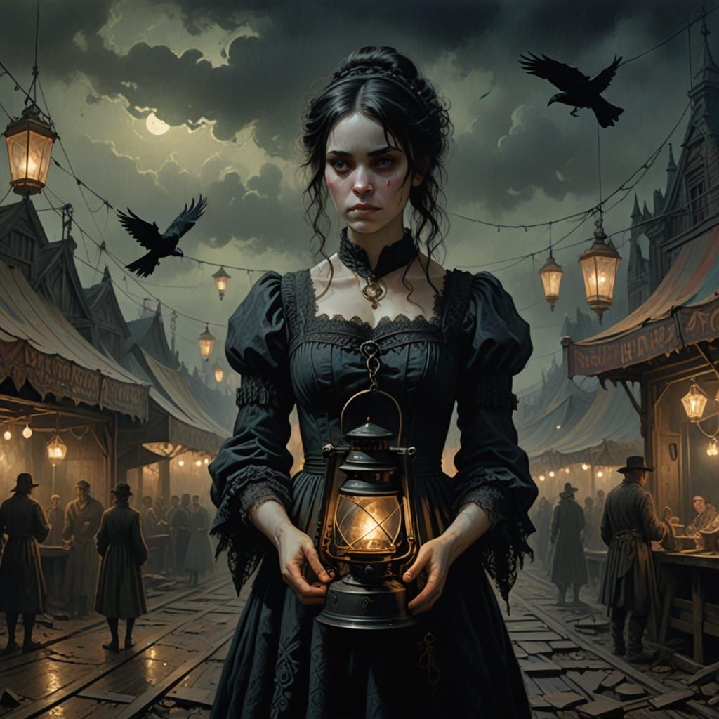 Ethereal Circus Siren in Haunting, Victorian-Inspired Realis...