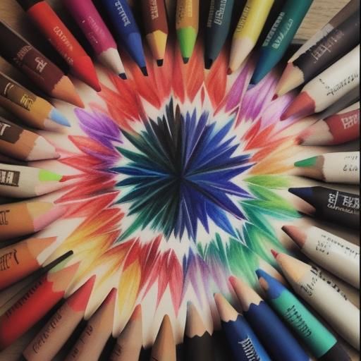 Prismacolor Feather Art in Colored Pencil Style