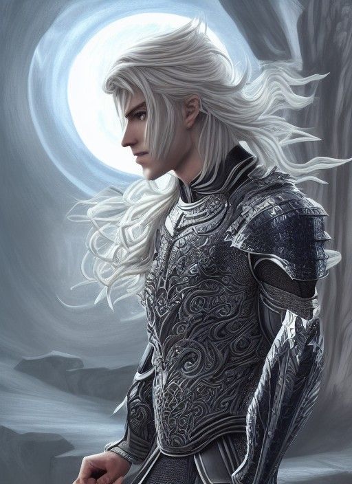 Handsome Knight: Digital Illustration in Hyperdetailed Style