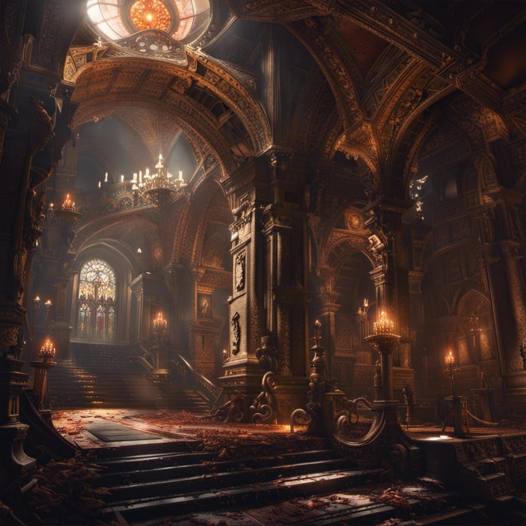 Dark Fantasy Landscape in Hyperdetailed Style