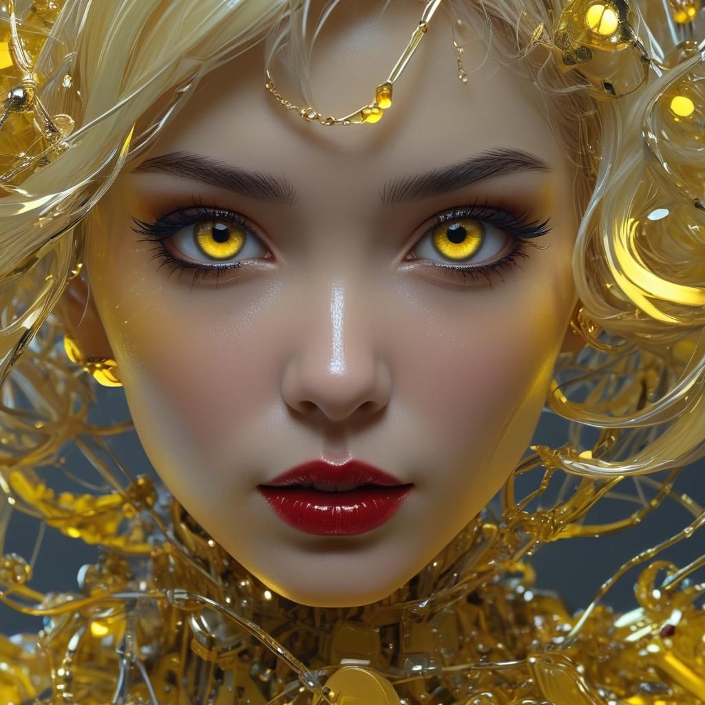 Bioluminescent Mysterious Woman Pin-up: Digital Art