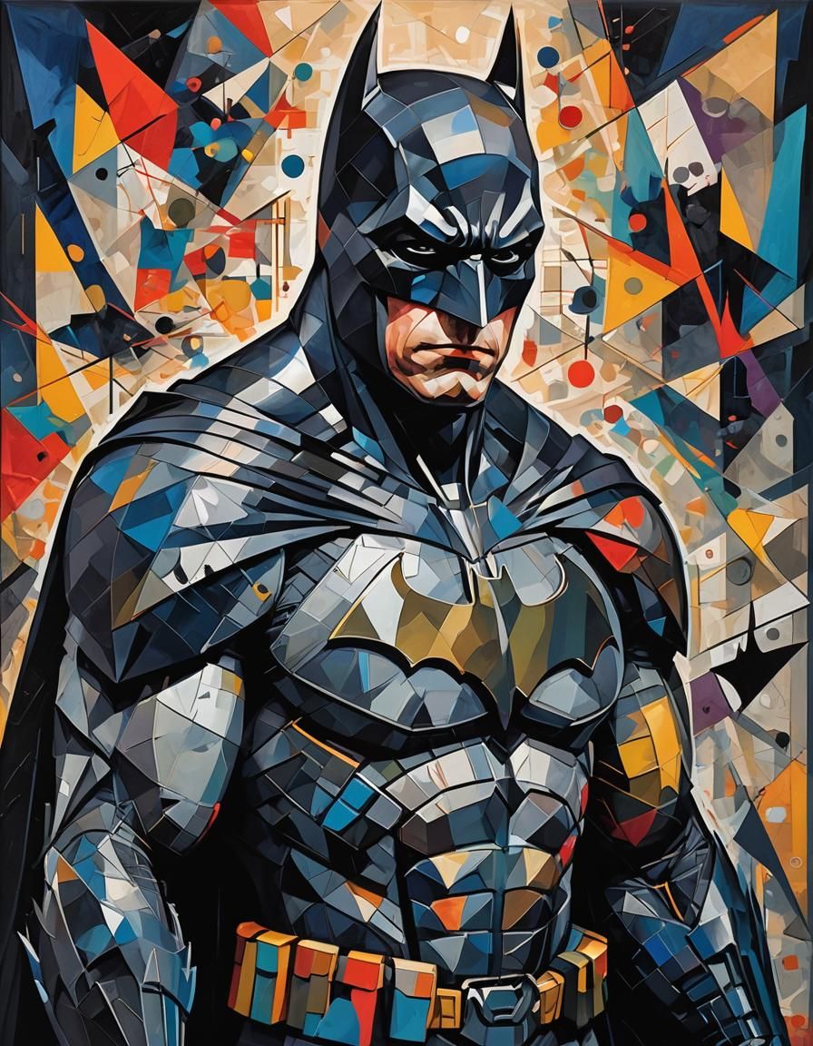 Cubist Batman: A Geometric Dark Knight Masterpiece