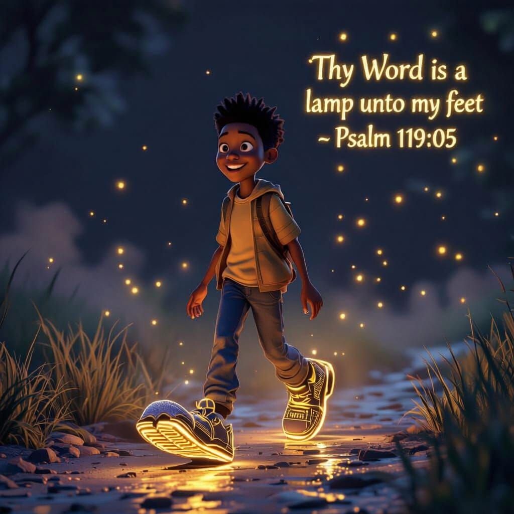 Teenager Guided by Divine Light in 3D Animation