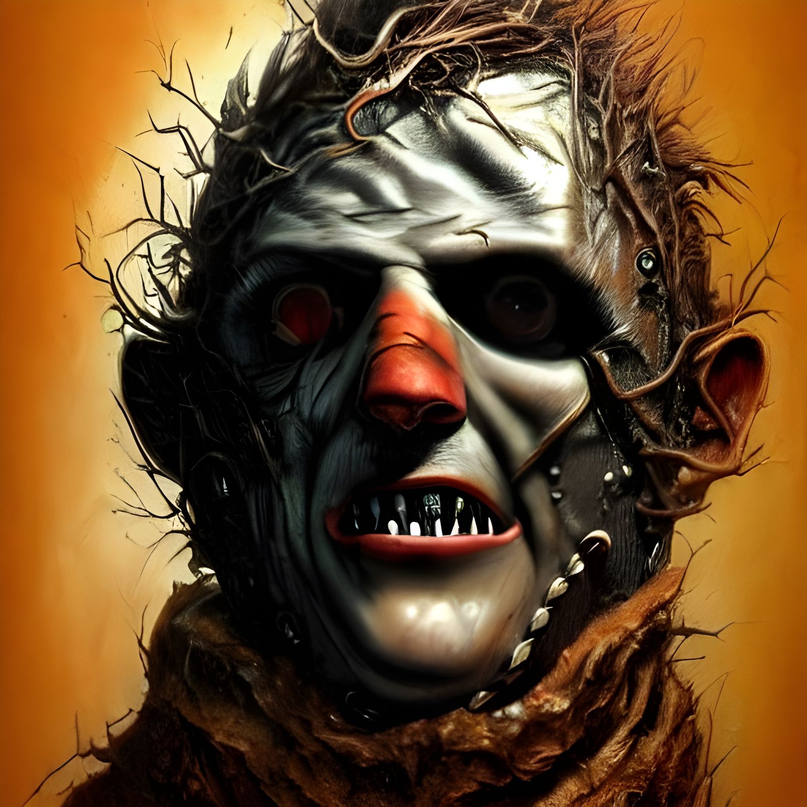 Leatherface Chainsaw Horror in Hyperrealism Style