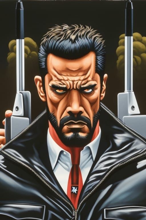 Furious Gouache Dog Ready to Kill