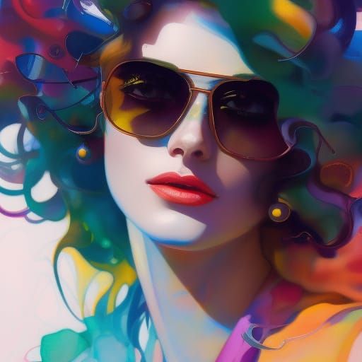 Female Portrait with Cubist Sunglasses, Concept Art