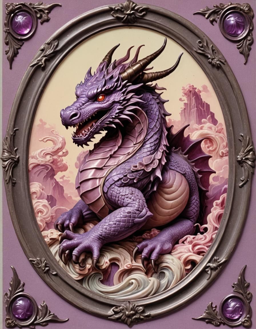 Wholesome Multicolored Dragon in a Dynamic Scene