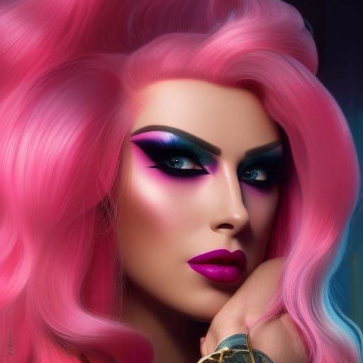 Glamorous Drag Queen in Vintage Portrait