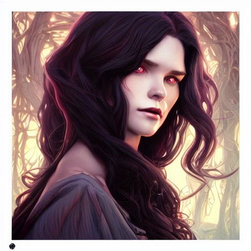 Marceline the Vampire Queen Portrait in Digital Art Style
