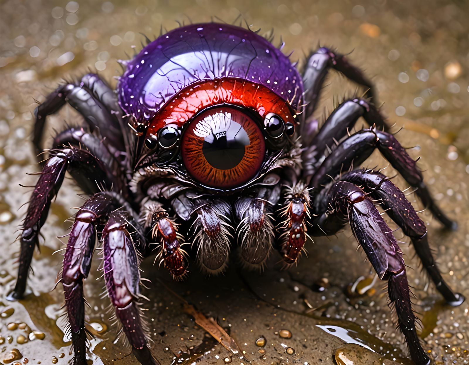 Surreal Eyeball Creature with Spider Legs