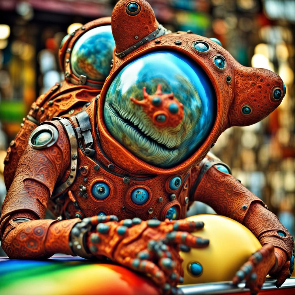 Photorealistic Aliens in Exotic Fashion, Detailed Photograph...