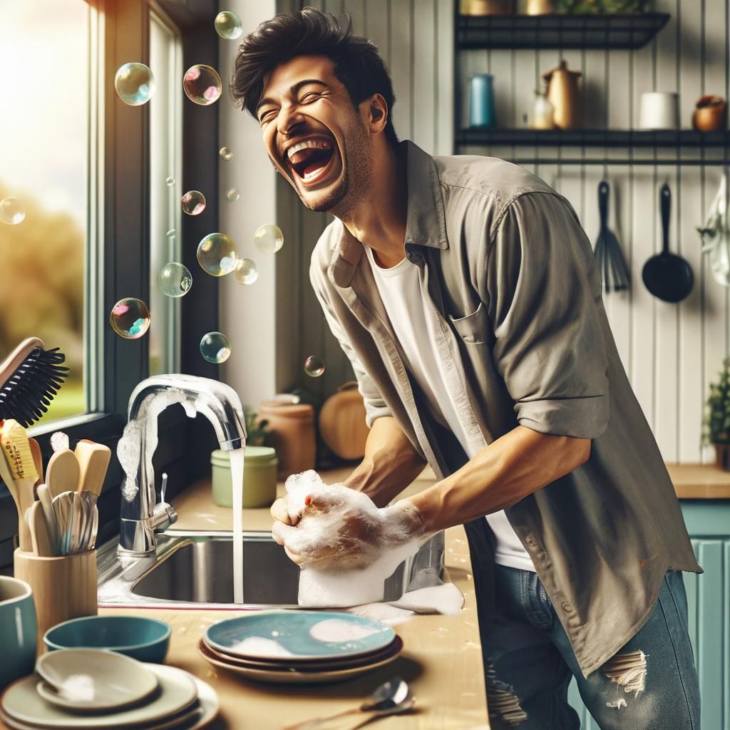 A humorous and easily amused person finding laughter in ever...