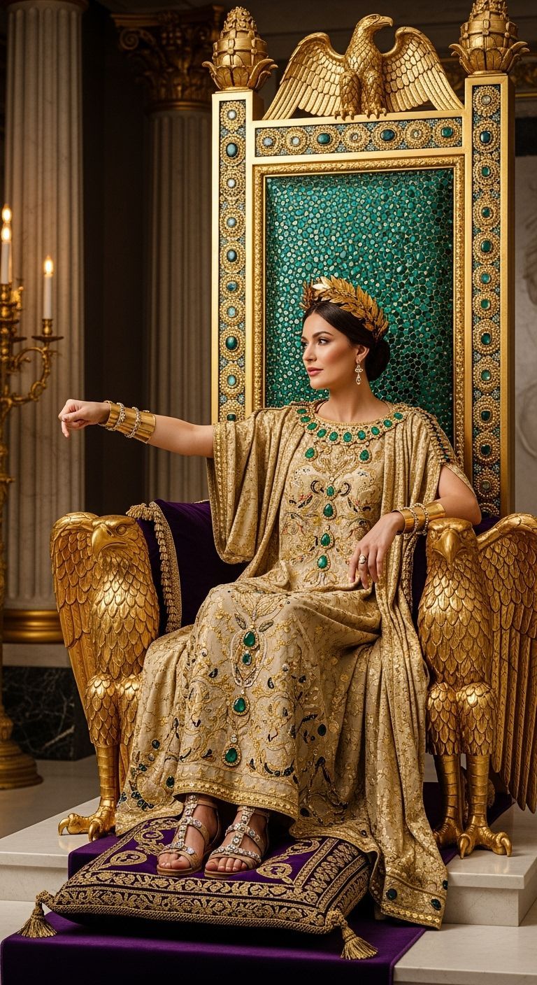 Majestic Roman Empress on Eagle Throne