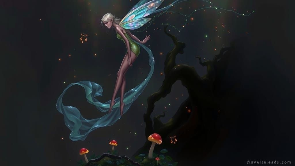 Surreal Fairy Queen Reigns Over Enchanted Forest