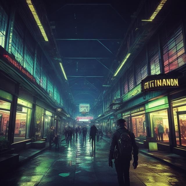 Teens Explore Dead Mall in Anime Art Style