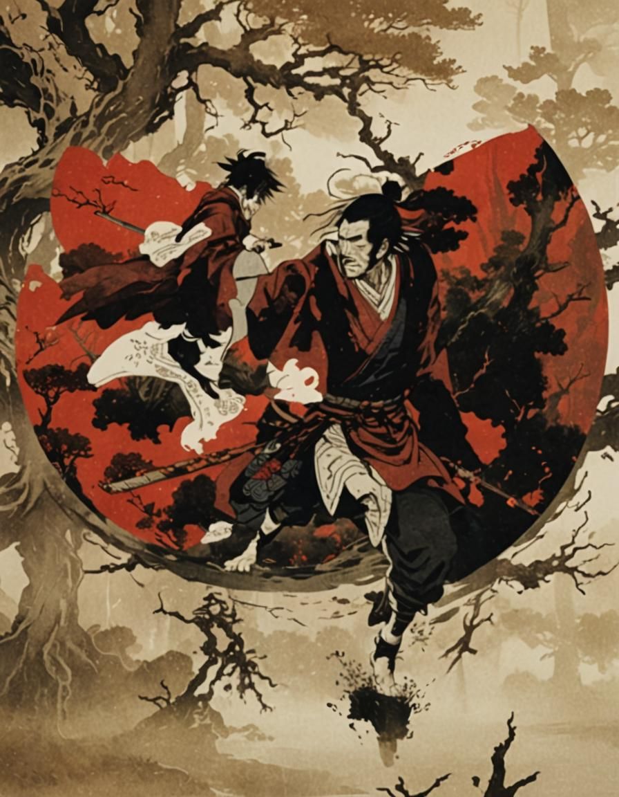 Lone Samurai in Misty Swamp, Manga Film Still