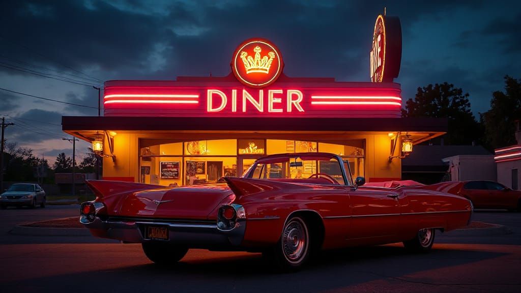 A gleaming, cherry-red 1957 Cadillac Eldorado Biarritz conve...