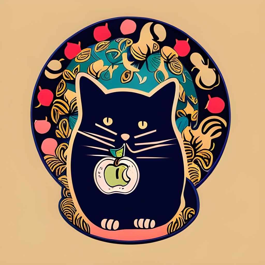 Mew - cat with an apple 1