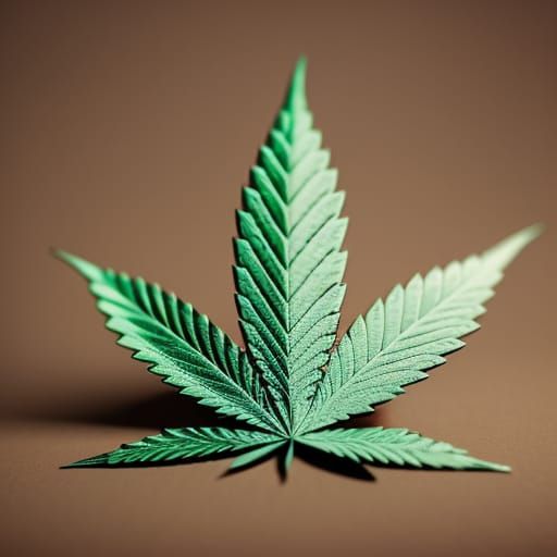 Cannabis Leaf Origami in Dramatic Lighting