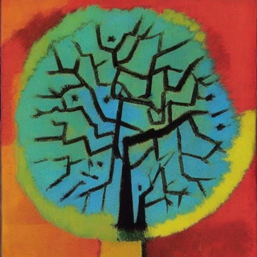 Tree in Abstract Expressionist Style