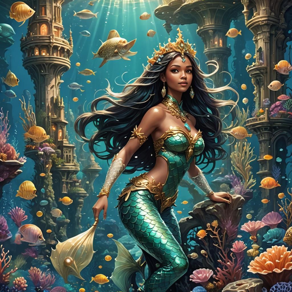 Underwater Mermaid Kingdom Thriving in Bioluminescent Depths