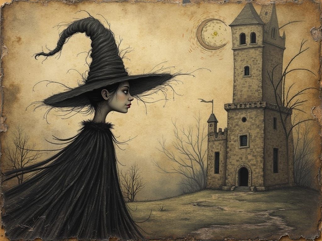 Textured Paper Art Inspired by Gothic and Realist Styles