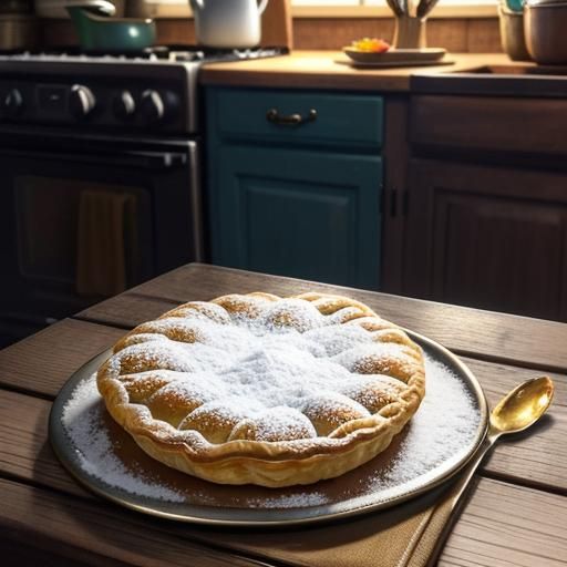 Whimsical Still Life: Cinnamon Pastry in Oil Painting Style