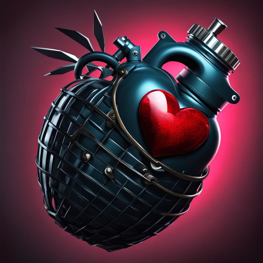 Heart Hand Grenade: Explosive Love Metaphor