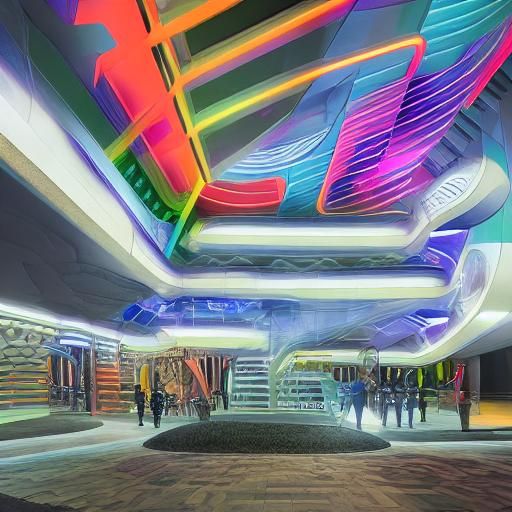 Hyperreal Treehouse on Jupiter in Art Deco Style